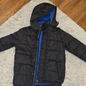 Boys CALVIN KLEIN Black Hooded Jacket-Detachable Hood-warm!